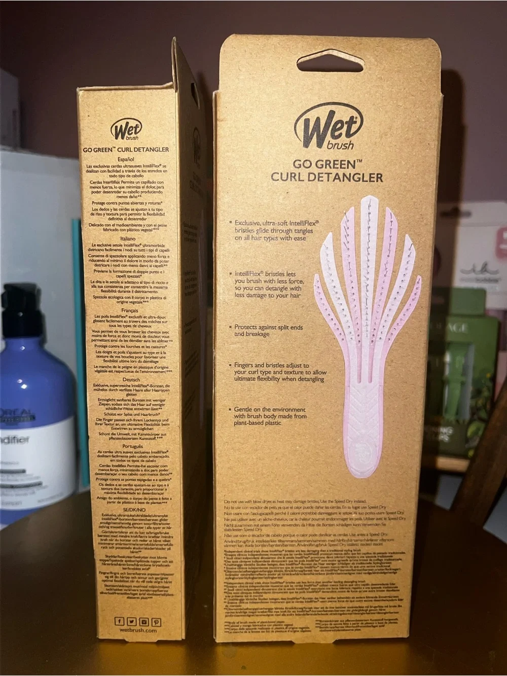 Wet Brush Go Green Pink Curl Detangler - Set of 2
